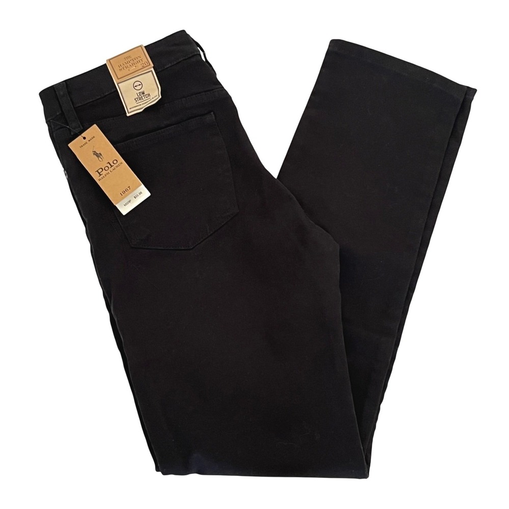 New Polo Ralph Lauren Boys Jeans 20 31x31 Black Hampton Straight Stretch‎ Preppy